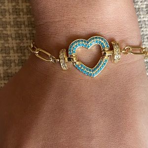 18k gold filled paper clip bracelet